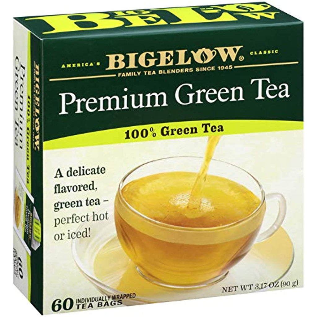 Bigelow Tea Green Tea 60 Count, Premium Blend Bulk Box Green Tea, Caffeinated