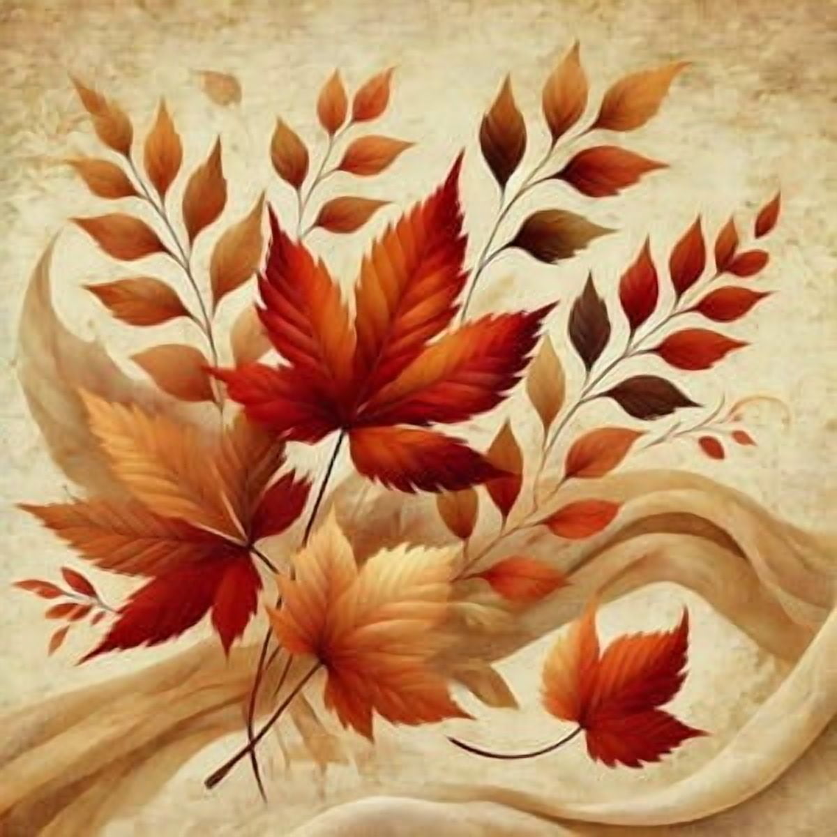 Autumn Leaves Shower Curtain, Fall Bathroom Decor, High-Quality Fabric, Multi-Size Options, Home Decoration