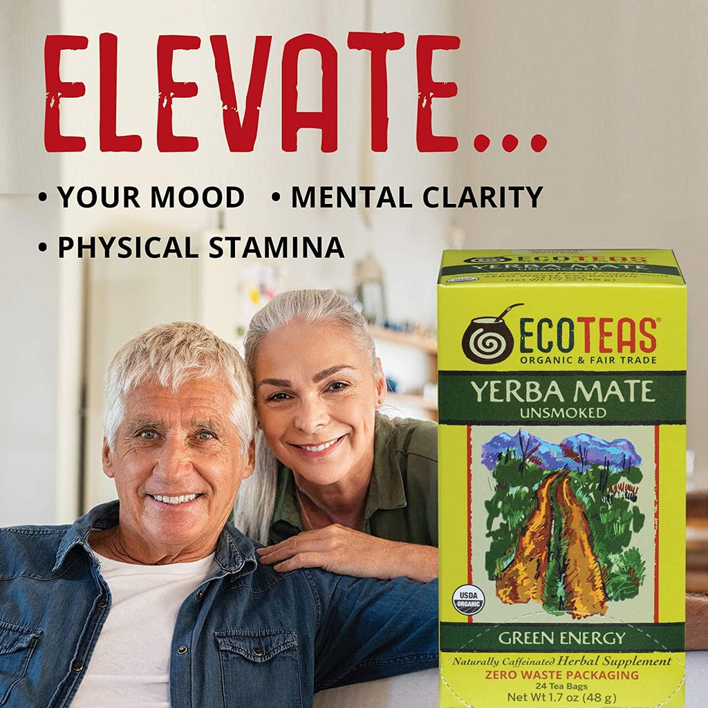 Organic Unsmoked Yerba Mate Tea Bags - 24 Count, 1.7 Oz - Organic Detox Tea - Hi Caf Tea - Clean Yerba Mate Energy -  Yerba Mate (6 Pack)
