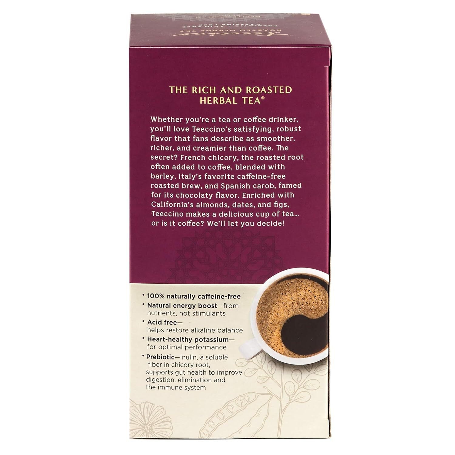 Teeccino Roasted Herbal Tea, Java, Caffeine Free, 25 Tea Bags, 5.3 oz (150 g)