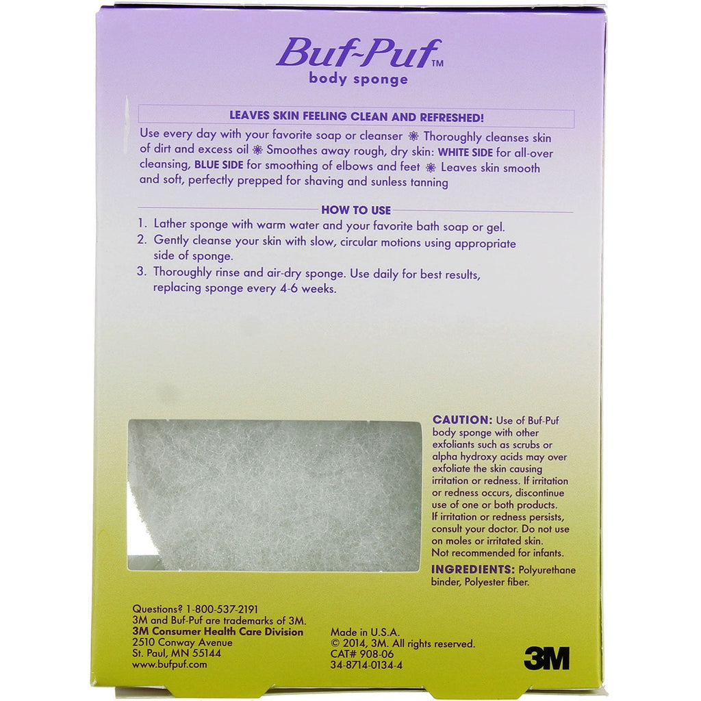 Buf-Puf Body Sponge, Double-Sided (2 Pack) (Bundle)