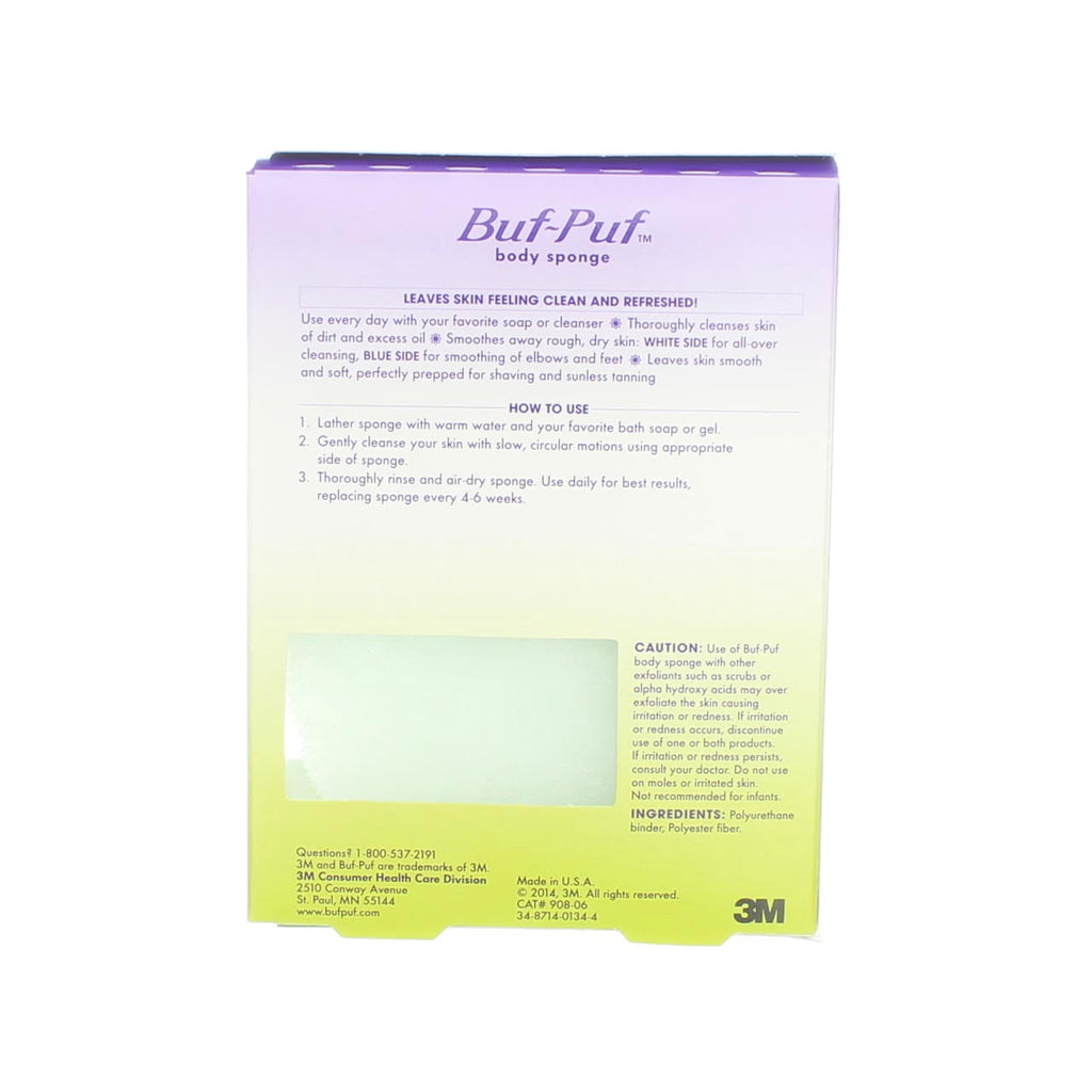 Buf-Puf Body Sponge, Double-Sided (2 Pack) (Bundle)