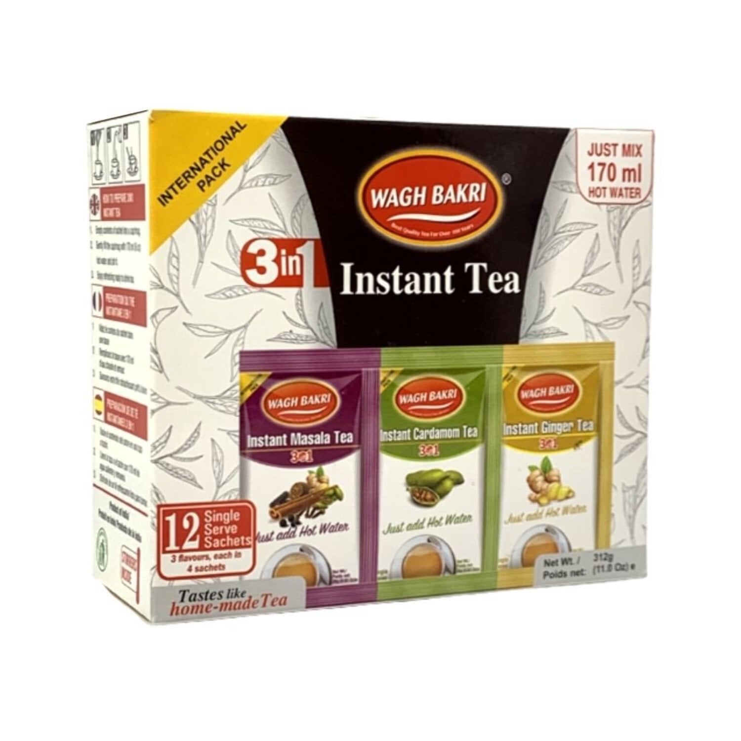 Wagh Bakri Instant Tea Combo 12 Sachets (4 Sachet each) Pack of 2